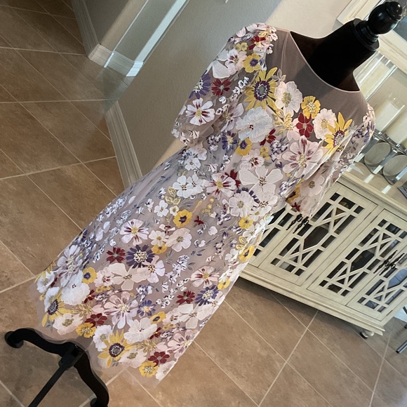 Rickie Freeman for Teri Jon Dresses & Skirts - Rickie Freeman for Teri John back zip embroidered dress, size 14, NWT
